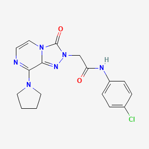 molecular formula C17H17ClN6O2 B2364810 N-(4-chlorophenyl)-2-[3-oxo-8-(pyrrolidin-1-yl)[1,2,4]triazolo[4,3-a]pyrazin-2(3H)-yl]acetamide CAS No. 1251678-28-0