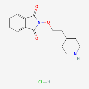 molecular formula C15H19ClN2O3 B2364834 2-[2-(piperidin-4-yl)ethoxy]-2,3-dihydro-1H-isoindole-1,3-dione hydrochloride CAS No. 2061765-87-3