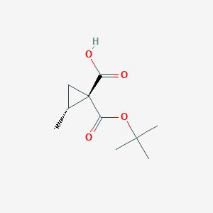 molecular formula C10H16O4 B2364836 (1S,2R)-2-Methyl-1-[(2-methylpropan-2-yl)oxycarbonyl]cyclopropane-1-carboxylic acid CAS No. 2059917-95-0