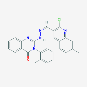 molecular formula C26H20ClN5O B2364839 (Z)-2-(2-((2-chloro-7-methylquinolin-3-yl)methylene)hydrazinyl)-3-(o-tolyl)quinazolin-4(3H)-one CAS No. 327039-01-0