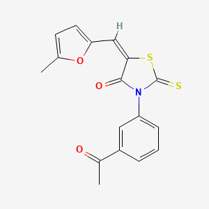 (5E)-3-(3-acetylphenyl)-5-[(5-methylfuran-2-yl)methylidene]-2-sulfanylidene-1,3-thiazolidin-4-one