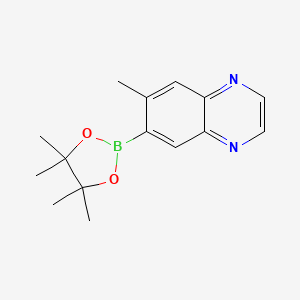 molecular formula C15H19BN2O2 B2364842 6-Methyl-7-(4,4,5,5-tetramethyl-1,3,2-dioxaborolan-2-yl)quinoxaline CAS No. 1210047-61-2
