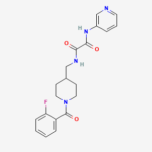 molecular formula C20H21FN4O3 B2364850 N1-((1-(2-fluorobenzoyl)piperidin-4-yl)methyl)-N2-(pyridin-3-yl)oxalamide CAS No. 1235640-74-0