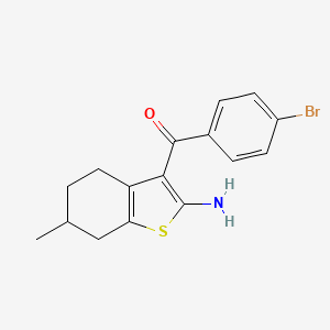 molecular formula C16H16BrNOS B2364857 3-(4-Bromobenzoyl)-6-methyl-4,5,6,7-tetrahydro-1-benzothiophen-2-amine CAS No. 793678-82-7