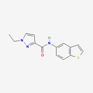 molecular formula C14H13N3OS B2364862 N-(benzo[b]thiophen-5-yl)-1-ethyl-1H-pyrazole-3-carboxamide CAS No. 1185066-70-9