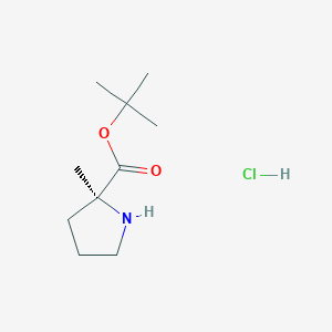 molecular formula C10H20ClNO2 B2364864 tert-Butyl (S)-2-methylpyrrolidine-2-carboxylate hydrochloride CAS No. 2225127-17-1
