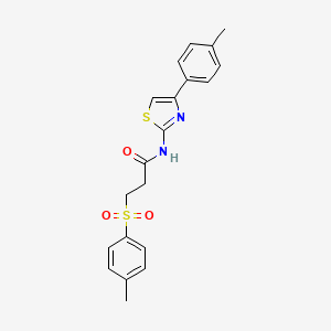 molecular formula C20H20N2O3S2 B2364868 N-(4-(对甲苯基)噻唑-2-基)-3-对甲苯磺酰基丙酰胺 CAS No. 895473-95-7