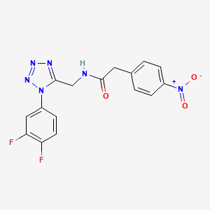 molecular formula C16H12F2N6O3 B2364878 N-((1-(3,4-difluorophenyl)-1H-tetrazol-5-yl)methyl)-2-(4-nitrophenyl)acetamide CAS No. 941874-93-7