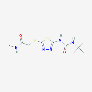 molecular formula C10H17N5O2S2 B2364881 2-[[5-(tert-butylcarbamoylamino)-1,3,4-thiadiazol-2-yl]sulfanyl]-N-methylacetamide CAS No. 898462-37-8