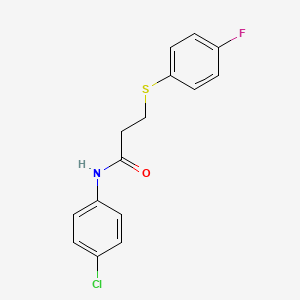 molecular formula C15H13ClFNOS B2364892 N-(4-chlorophenyl)-3-(4-fluorophenyl)sulfanylpropanamide CAS No. 896356-63-1