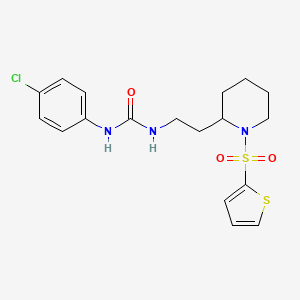 1-(4-Chlorophenyl)-3-(2-(1-(thiophen-2-ylsulfonyl)piperidin-2-yl)ethyl)urea