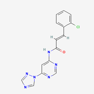 (E)-N-(6-(1H-1,2,4-triazol-1-yl)pyrimidin-4-yl)-3-(2-chlorophenyl)acrylamide