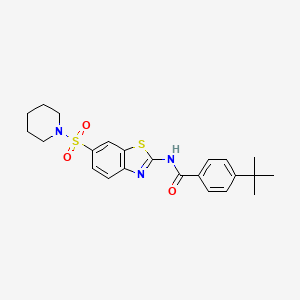 molecular formula C23H27N3O3S2 B2364912 4-(叔丁基)-N-(6-(哌啶-1-磺酰基)苯并[d]噻唑-2-基)苯甲酰胺 CAS No. 701940-07-0