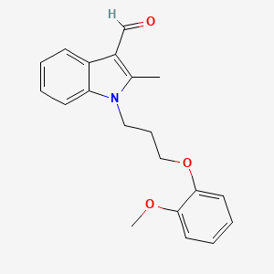 molecular formula C20H21NO3 B2364914 1-[3-(2-methoxyphenoxy)propyl]-2-methyl-1H-indole-3-carbaldehyde CAS No. 640254-42-8