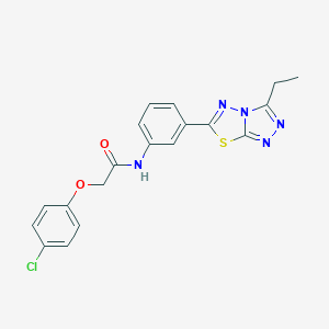 molecular formula C19H16ClN5O2S B236492 2-(4-chlorophenoxy)-N-[3-(3-ethyl[1,2,4]triazolo[3,4-b][1,3,4]thiadiazol-6-yl)phenyl]acetamide 