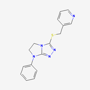 7-phenyl-3-((pyridin-3-ylmethyl)thio)-6,7-dihydro-5H-imidazo[2,1-c][1,2,4]triazole