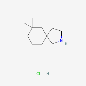 molecular formula C11H22ClN B2364928 7,7-Dimethyl-2-azaspiro[4.5]decane;hydrochloride CAS No. 2490398-73-5