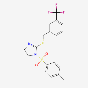 1-tosyl-2-((3-(trifluoromethyl)benzyl)thio)-4,5-dihydro-1H-imidazole