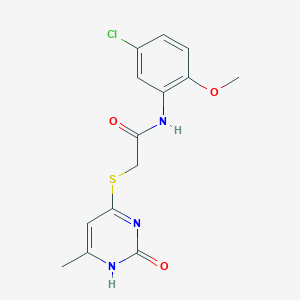 molecular formula C14H14ClN3O3S B2364930 N-(5-chloro-2-methoxyphenyl)-2-[(6-methyl-2-oxo-1H-pyrimidin-4-yl)sulfanyl]acetamide CAS No. 905665-44-3