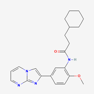 3-cyclohexyl-N-(5-imidazo[1,2-a]pyrimidin-2-yl-2-methoxyphenyl)propanamide