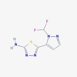 5-[2-(Difluoromethyl)pyrazol-3-yl]-1,3,4-thiadiazol-2-amine