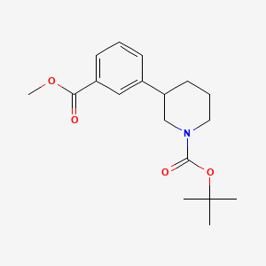 molecular formula C18H25NO4 B2364935 Tert-butyl 3-[3-(methoxycarbonyl)phenyl]piperidine-1-carboxylate CAS No. 2055841-21-7