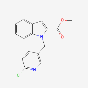 molecular formula C16H13ClN2O2 B2364936 methyl 1-[(6-chloro-3-pyridinyl)methyl]-1H-indole-2-carboxylate CAS No. 861207-52-5