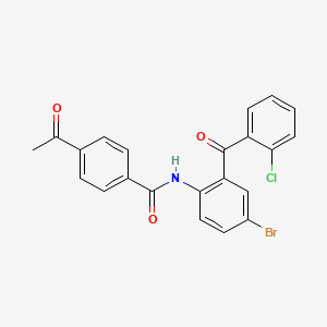 molecular formula C22H15BrClNO3 B2364942 4-乙酰基-N-[4-溴-2-(2-氯苯甲酰基)苯基]苯甲酰胺 CAS No. 313240-50-5
