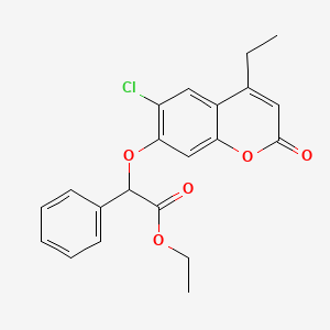 molecular formula C21H19ClO5 B2364945 ethyl [(6-chloro-4-ethyl-2-oxo-2H-chromen-7-yl)oxy](phenyl)acetate CAS No. 431073-10-8