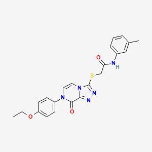 molecular formula C22H21N5O3S B2364948 2-((7-(4-乙氧基苯基)-8-氧代-7,8-二氢-[1,2,4]三唑并[4,3-a]嘧啶-3-基)硫代)-N-(间甲苯基)乙酰胺 CAS No. 1242911-60-9
