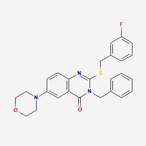 molecular formula C26H24FN3O2S B2364949 3-benzyl-2-((3-fluorobenzyl)thio)-6-morpholinoquinazolin-4(3H)-one CAS No. 422278-96-4
