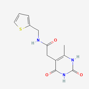 molecular formula C12H13N3O3S B2364955 2-(6-methyl-2,4-dioxo-1,2,3,4-tetrahydropyrimidin-5-yl)-N-(thiophen-2-ylmethyl)acetamide CAS No. 1203200-33-2