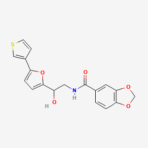 N-(2-hydroxy-2-(5-(thiophen-3-yl)furan-2-yl)ethyl)benzo[d][1,3]dioxole-5-carboxamide