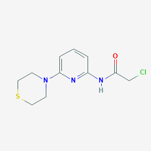 molecular formula C11H14ClN3OS B2364972 2-Chloro-N-(6-thiomorpholin-4-ylpyridin-2-yl)acetamide CAS No. 2411253-34-2