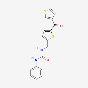 1-Phenyl-3-((5-(thiophene-3-carbonyl)thiophen-2-yl)methyl)urea