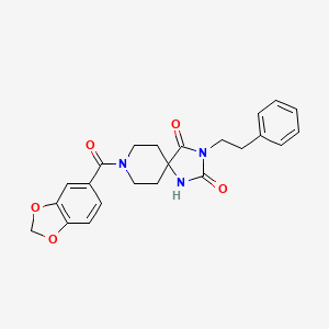 molecular formula C23H23N3O5 B2364977 8-(苯并[d][1,3]二氧杂环-5-羰基)-3-苯乙基-1,3,8-三氮杂螺[4.5]癸烷-2,4-二酮 CAS No. 1021101-52-9