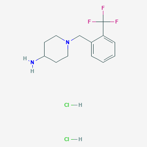 molecular formula C13H19Cl2F3N2 B2364983 1-[2-(Trifluoromethyl)benzyl]piperidin-4-amine dihydrochloride CAS No. 1774896-59-1