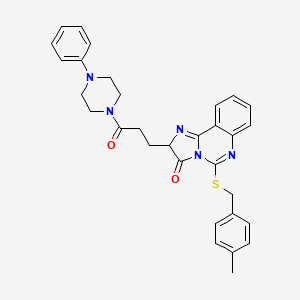 molecular formula C31H31N5O2S B2364986 5-[(4-methylbenzyl)thio]-2-[3-oxo-3-(4-phenylpiperazin-1-yl)propyl]imidazo[1,2-c]quinazolin-3(2H)-one CAS No. 1028770-72-0