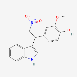 molecular formula C17H16N2O4 B2364987 4-[1-(1H-吲哚-3-基)-2-硝基乙基]-2-甲氧基苯酚 CAS No. 743452-11-1