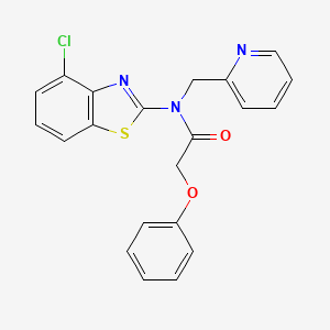 molecular formula C21H16ClN3O2S B2364997 N-(4-chlorobenzo[d]thiazol-2-yl)-2-phenoxy-N-(pyridin-2-ylmethyl)acetamide CAS No. 941967-70-0