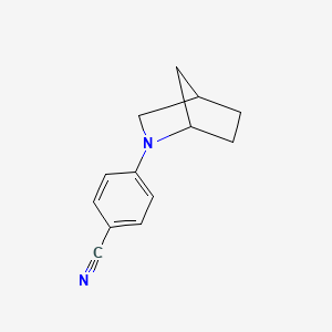 molecular formula C13H14N2 B2365002 4-(2-Azabicyclo[2.2.1]heptan-2-yl)benzonitrile CAS No. 1250588-28-3