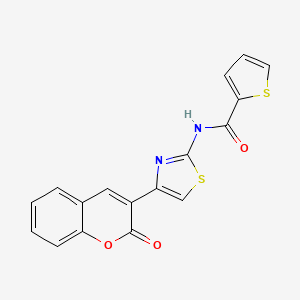 molecular formula C17H10N2O3S2 B2365003 N-[4-(2-oxo-2H-chromen-3-yl)-1,3-thiazol-2-yl]thiophene-2-carboxamide CAS No. 381706-74-7