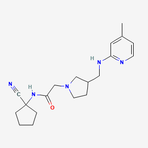 molecular formula C19H27N5O B2365007 N-(1-cyanocyclopentyl)-2-(3-{[(4-methylpyridin-2-yl)amino]methyl}pyrrolidin-1-yl)acetamide CAS No. 1795435-91-4