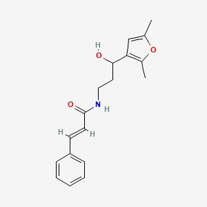 molecular formula C18H21NO3 B2365008 N-(3-(2,5-二甲基呋喃-3-基)-3-羟基丙基)肉桂酰胺 CAS No. 1421587-24-7
