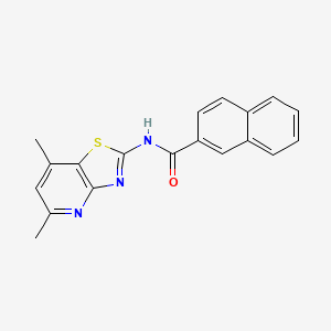 molecular formula C19H15N3OS B2365018 N-(5,7-二甲基噻唑并[4,5-b]吡啶-2-基)-2-萘酰胺 CAS No. 1021258-67-2