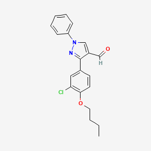 molecular formula C20H19ClN2O2 B2365022 3-(4-丁氧基-3-氯苯基)-1-苯基-1H-吡唑-4-甲醛 CAS No. 1234691-88-3
