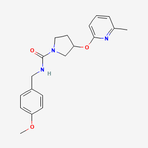 molecular formula C19H23N3O3 B2365034 N-(4-methoxybenzyl)-3-((6-methylpyridin-2-yl)oxy)pyrrolidine-1-carboxamide CAS No. 1903633-18-0