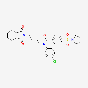 molecular formula C29H28ClN3O5S B2365040 N-(4-chlorophenyl)-N-(4-(1,3-dioxoisoindolin-2-yl)butyl)-4-(pyrrolidin-1-ylsulfonyl)benzamide CAS No. 1428359-19-6
