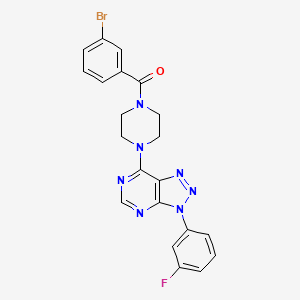 molecular formula C21H17BrFN7O B2365055 (3-bromophenyl)(4-(3-(3-fluorophenyl)-3H-[1,2,3]triazolo[4,5-d]pyrimidin-7-yl)piperazin-1-yl)methanone CAS No. 920367-39-1