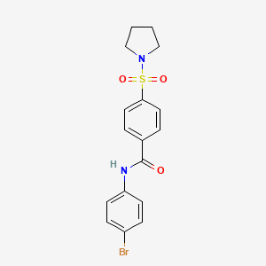 molecular formula C17H17BrN2O3S B2365058 N-(4-bromophenyl)-4-(pyrrolidin-1-ylsulfonyl)benzamide CAS No. 313528-68-6